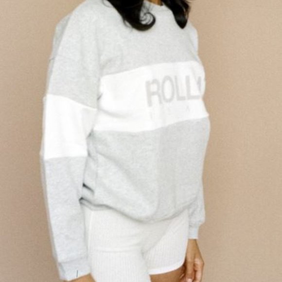 Rollas - Split Logo Sweater Grey Marle - Picture 4 of 7
